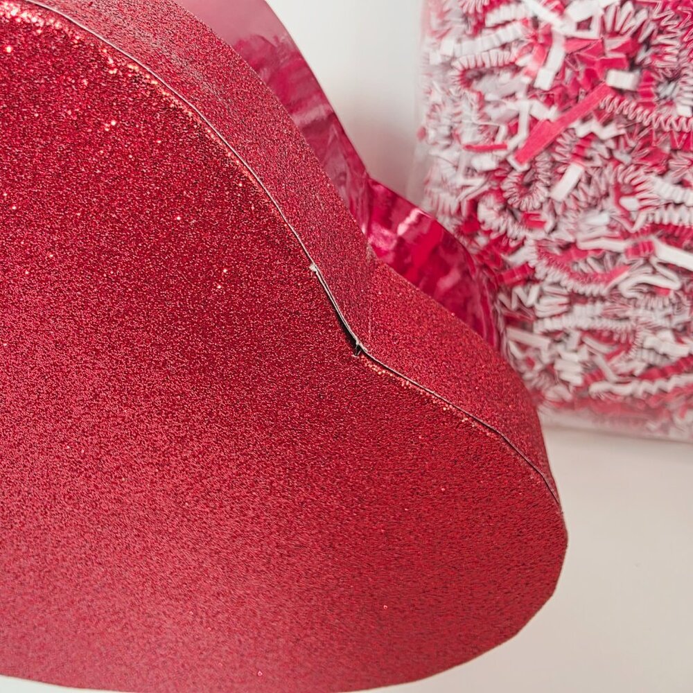 Valentine Heart Gift Box Set w/ Fillers – Glitter Heart Box, Gems & Paper Shred - Picture 9 of 9